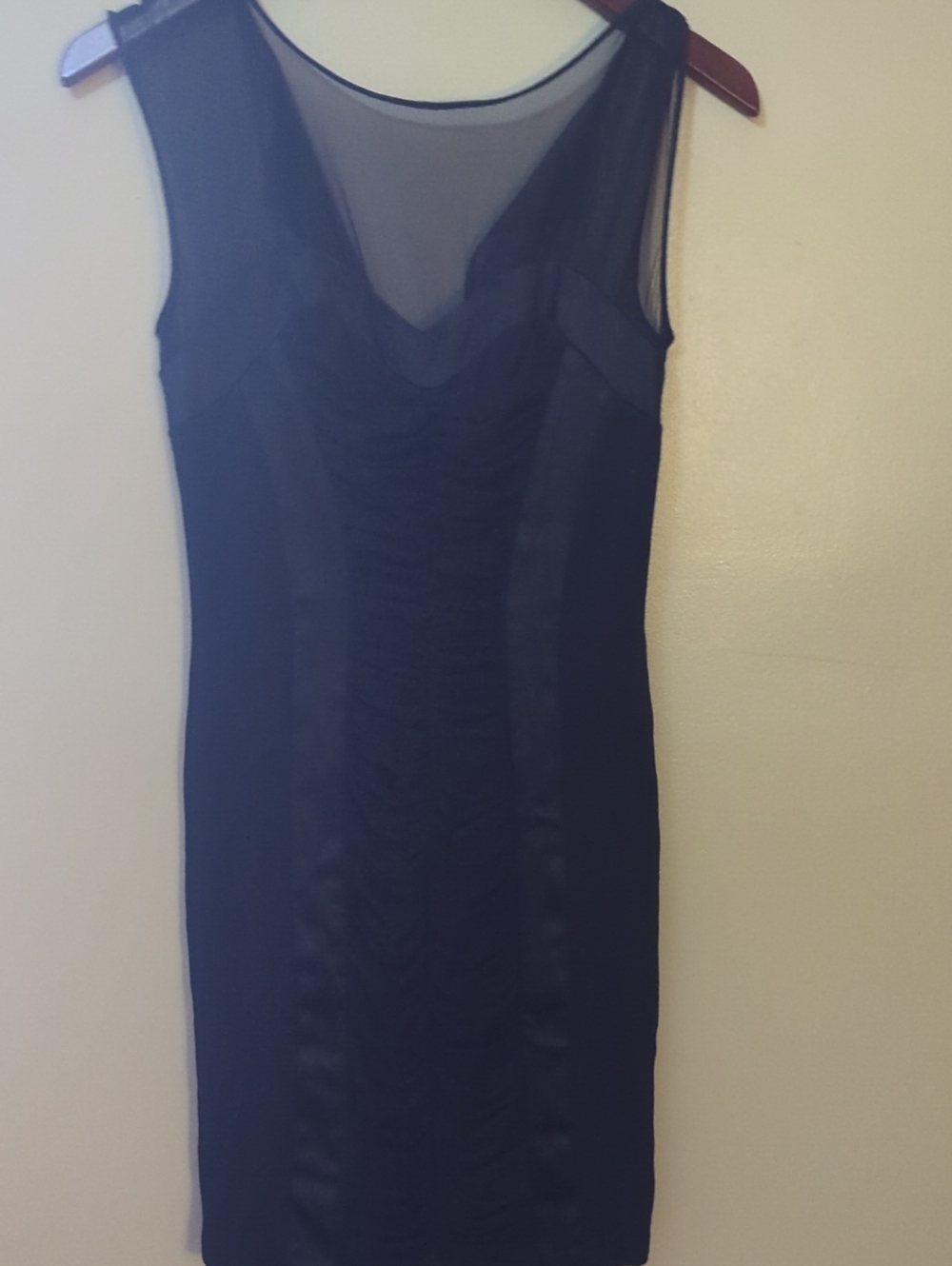 Cache Black Sheer Panel Dress